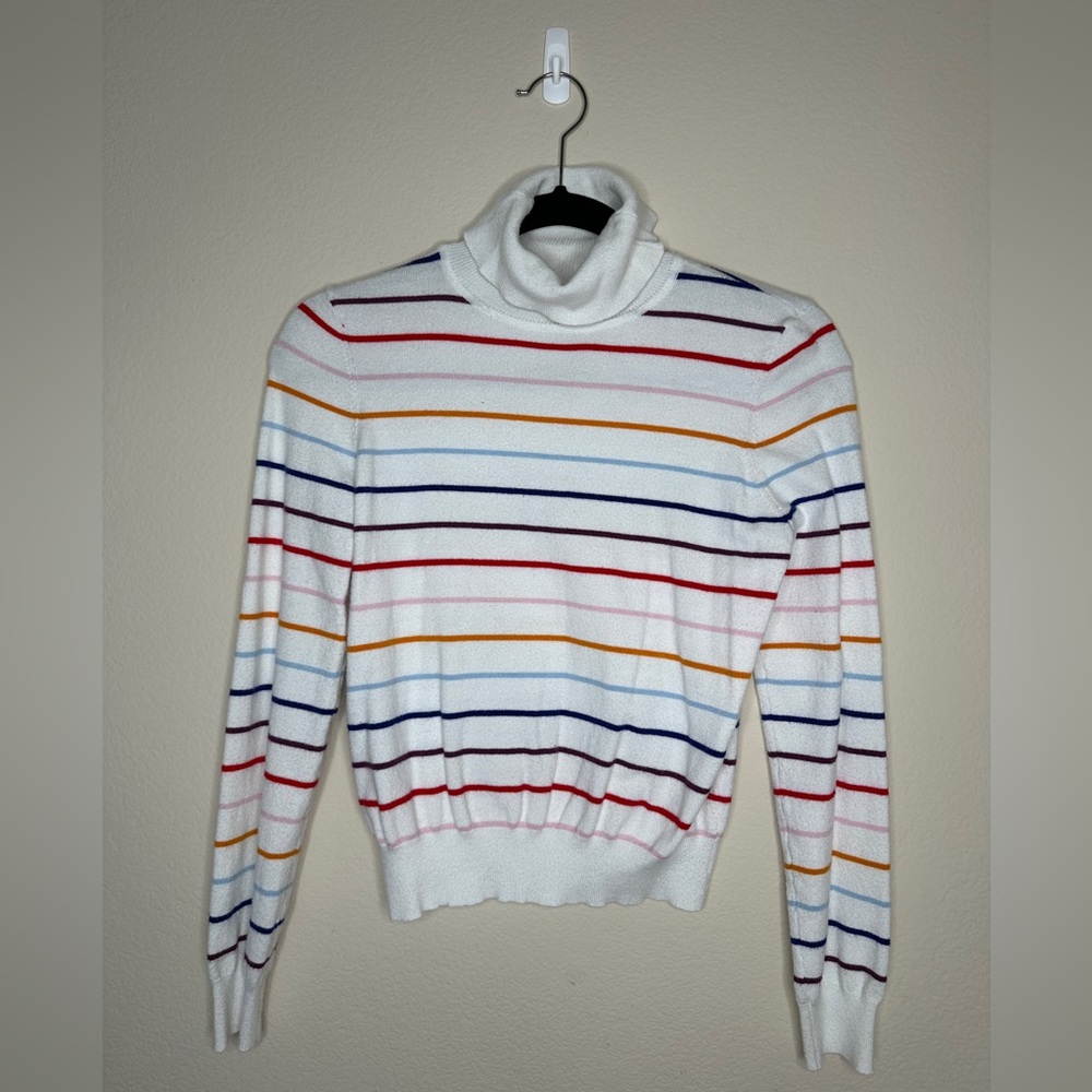 Forever 21 Colorful Striped Turtleneck Sweater